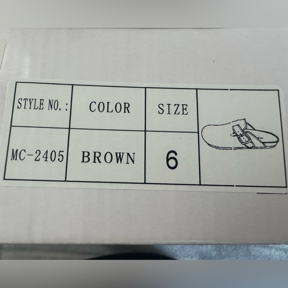 Milocaca Brown Adjustable Buckle Faux Suede Clogs Size 6 - Picture 9 of 9